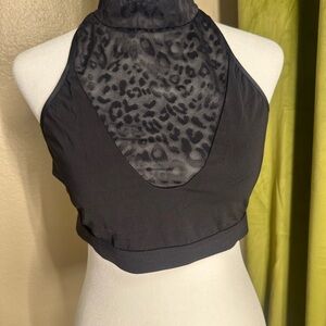 Victoria's Secret Black Retro Style 80’s High Neck Sports Bra
